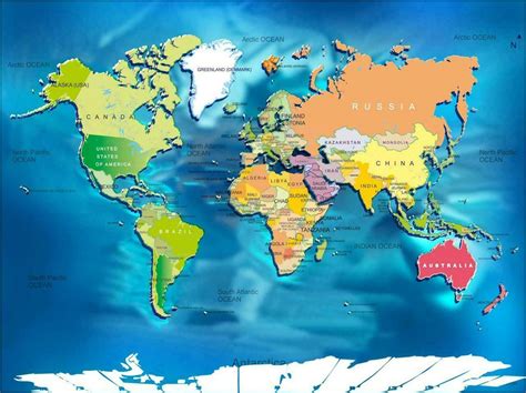 WORLD MAP W/ COUNTRIES GLOSSY POSTER PICTURE PHOTO maps globe country ...