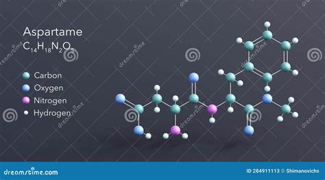 Aspartame Molecular Structure 3d, Flat Model, Sugar Substitute ...