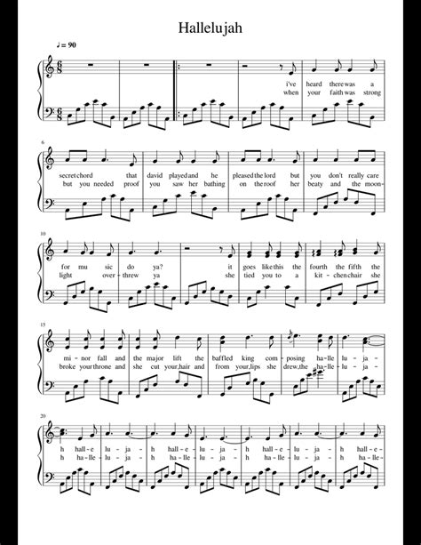 Free Printable Sheet Music For Piano Hallelujah