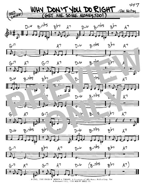 Why Don't You Do Right (Get Me Some Money, Too!) | Sheet Music Direct