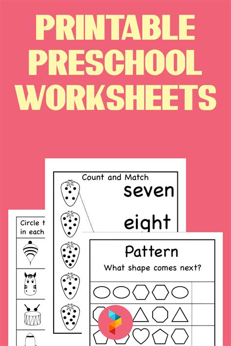 Printable Preschool Worksheets