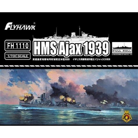 FlyHawk 1110 1:700 HMS Ajax 1939 Model Ship Kit