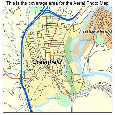 Aerial Photography Map of Greenfield, MA Massachusetts