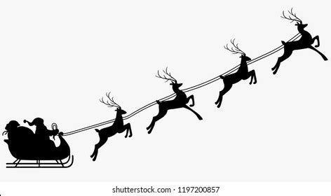 18,036 Santa Sleigh Silhouette Images, Stock Photos, 3D objects ...