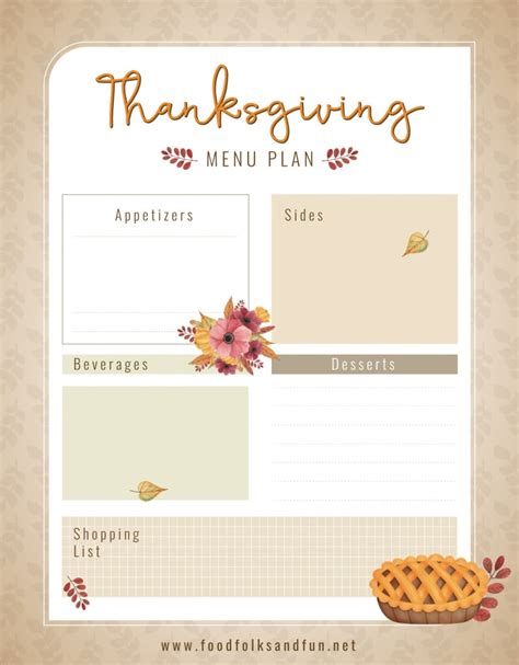 Thanksgiving Planner - 5 FREE Printables! • Food Folks and Fun