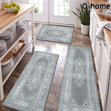 O-home Boho Kitchen Rug Sets 3 Piece Non Slip Washable Kitchen Rugs And ...