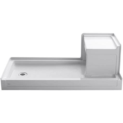 KOHLER Tresham White Acrylic Shower Base 32-in W x 60-in L with Left ...