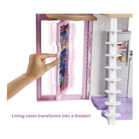 Barbie Malibu House Dollhouse Playset with 25+ Furniture and ...