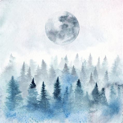 Watercolor Winter Forest Wallpapers - Wallpaper Cave