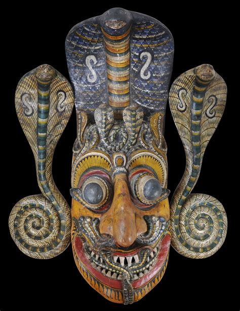 Magnificent & Large Sri Lankan Cobra Demon (Maha Raksa) Dance Mask ...