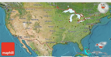 Satellite 3D Map of United States