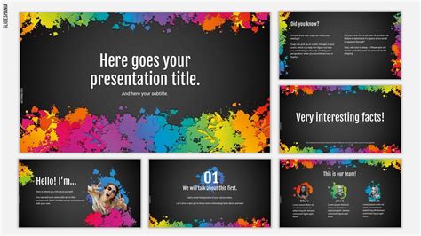 Colorful paint splashes | Free PowerPoint template & Google Slides theme