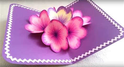 DIY 3D flower POP UP card - diy Thought