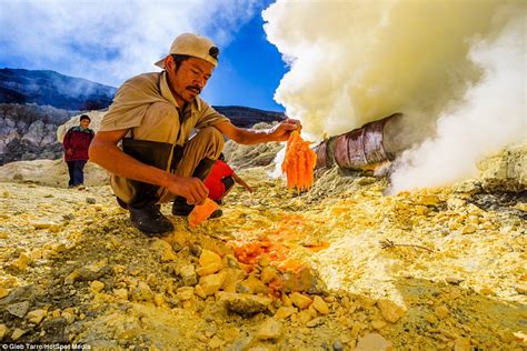 Indonesian sulphur miners forced to inhale toxic fumes paid just £3 a ...