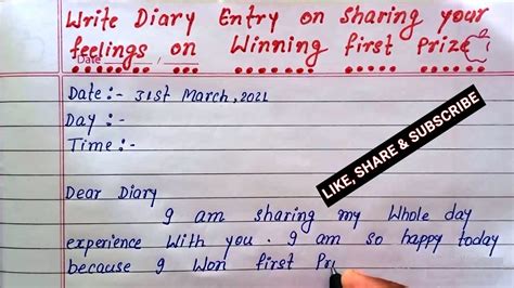 Diary Entry Diary Entry Format Diary Writing Writing English Writing ...