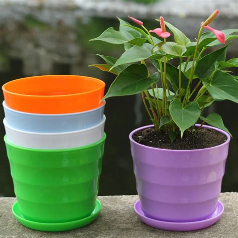 Plastic Flower Pot Succulent Plant Flower Pot For Home Office Desktop ...