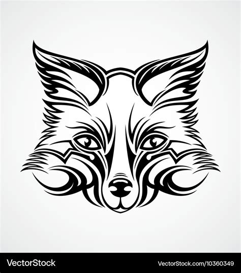 Fox head tattoo design Royalty Free Vector Image