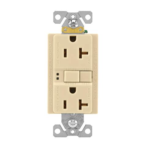 Leviton 20 Amp Self-Test SmartlockPro Slim Duplex GFCI Outlet, Ivory ...