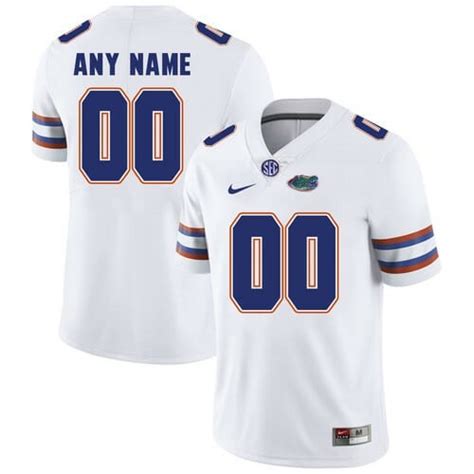 New Custom Florida Gators Jersey Name And Number White