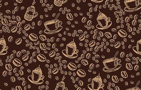 Premium Vector | Beans and coffee cup hand drawn style. vector ...