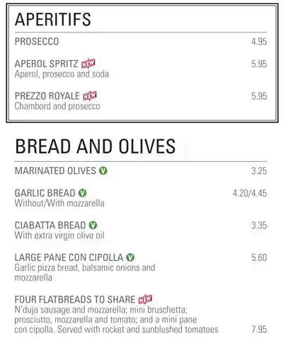 Prezzo Menu, Menu for Prezzo, Salford, Manchester - Zomato UK