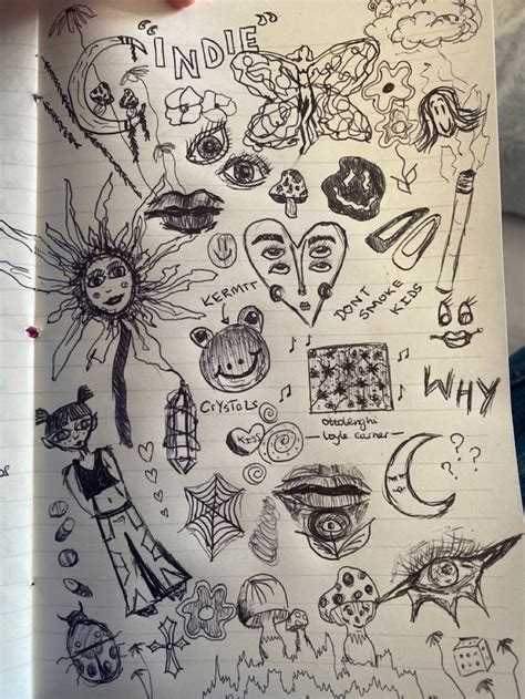 Indie sketchbook doodles | Sketchbook art journal, Doodle art designs ...