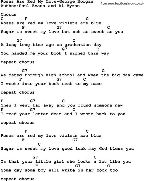 Country Music:Roses Are Red My Love-George Morgan Lyrics and Chords