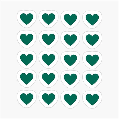 "Ultramarine Green Hearts Mini " Sticker for Sale by Just Lena ⭐⭐⭐⭐⭐ in ...