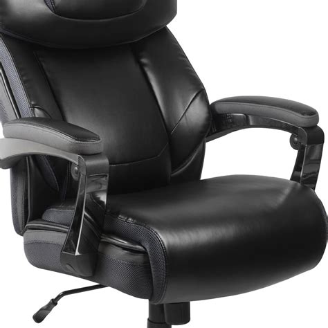 Big & Tall 500 lb. Rated Black LeatherSoft Executive Swivel Ergonomic ...