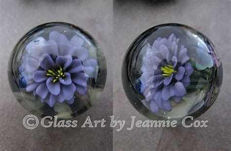 Implosion/Compression flower marble in a purply-blue. | Glass art ...