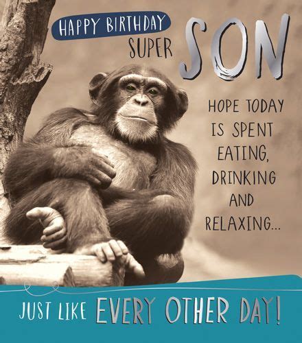 Funny monkey son greeting card. | Birthday cards for son, Monkeys funny ...