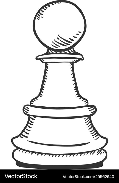 Single sketch - chess pawn figure Royalty Free Vector Image