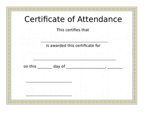 Perfect attendance certificate, Attendance certificate, Certificate ...