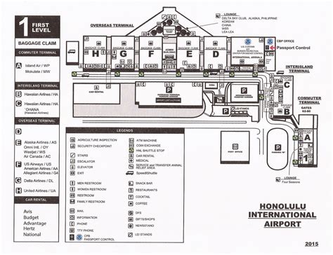 Honolulu International Airport (HNL) terminal map (Level 1… | Flickr