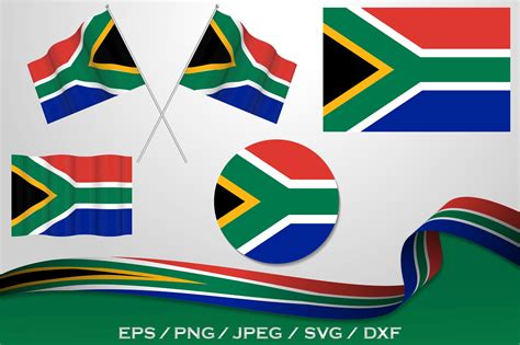 Set of South Africa Flags Designs Graphic by terrabismail · Creative ...