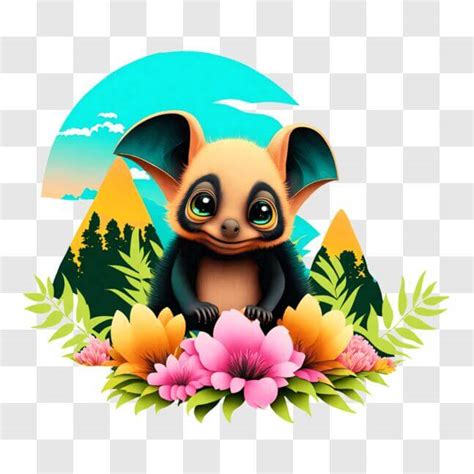 Download Adorable Bat in a Natural Habitat PNG Online - Creative Fabrica