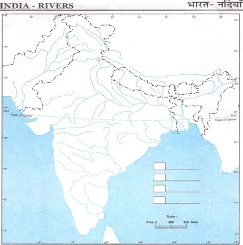 Indian River Map - PDF Download Physical Map of India with Rivers - AglaSem