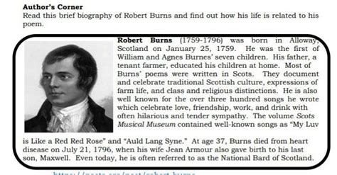 read this brief biography of Robert burns and find out how his life is ...