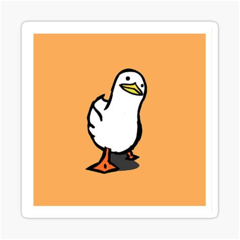 "walking duck gif in orange design" Sticker for Sale by Quote Frame ...