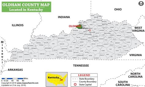 Oldham County Map, Kentucky