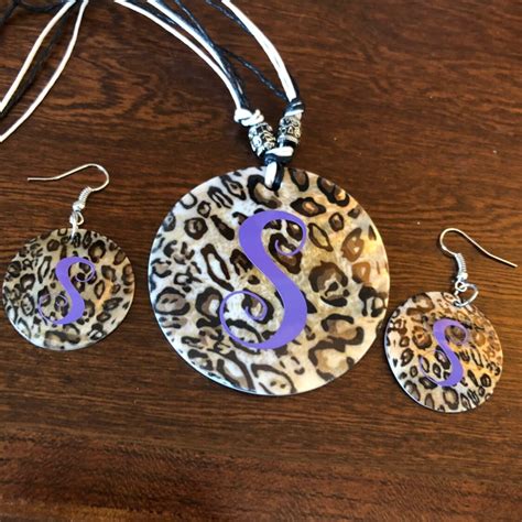 Animal print pendant animal print jewelry set personalized | Etsy