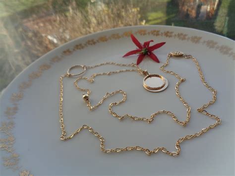 Long Gold Chain 585 Gold Filled With Reflective Double - Etsy