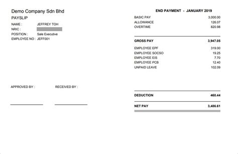 Malaysia Payslip Template Free Download Contoh Proforma Invoice ...