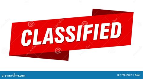 Classified Banner Template. Classified Ribbon Label Stock Vector ...