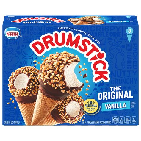 Drumstick Original Vanilla Sundae Ice Cream Cones Dessert, 8 Ct ...