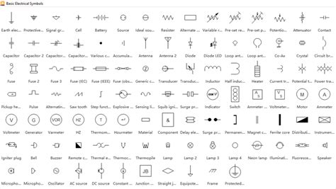 Common Electrical Schematic Symbols Circuits And Symbols Wor