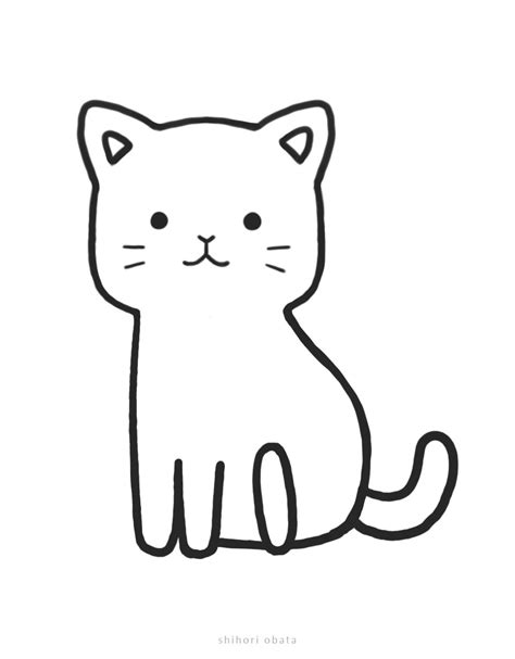 30 Easy Cat Drawing Ideas | Simple cat drawing, Cat doodle, Cute ...