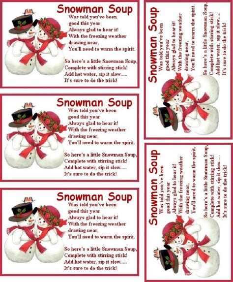 Snowman Soup Printable Tags Free - Printable Word Searches