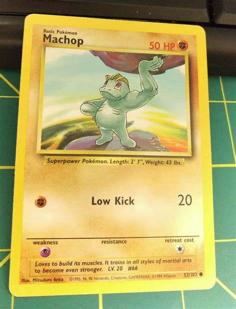 Machop Pokemon Card 52/102 Basic Pokemon 50HP Great Shape!, 42% OFF