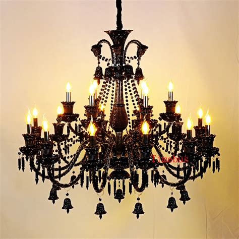 Crystal Chandelier Black Shade Candle Chandeliers Bedroom Black ...